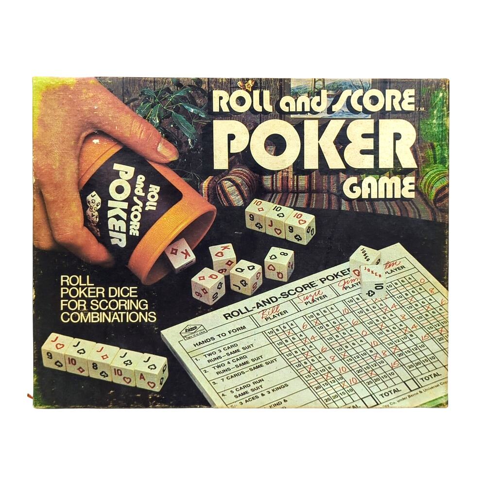 Vintage "Roll and Score Poker" Game by E.S. Lowe - 1977 Edition - Complete!